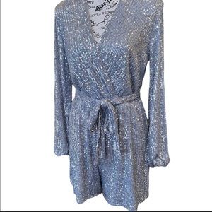 BCBG Silver Romper - perfect for Beyoncé tour!